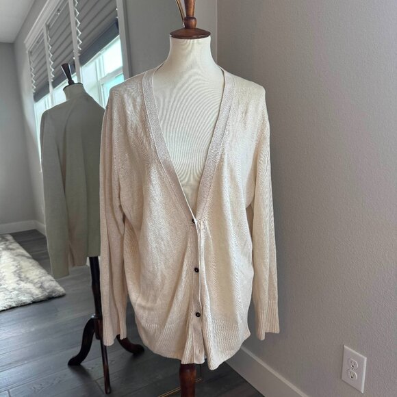 Banana Republic Boyfriend Linen Cardigan XL - Picture 1 of 7